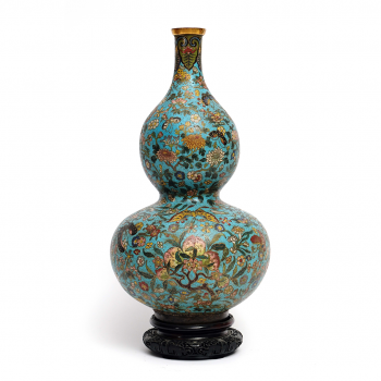 An exceptional 'sanduo' cloisonne vase