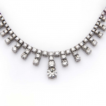 A platinum and 18k gold diamond necklace
