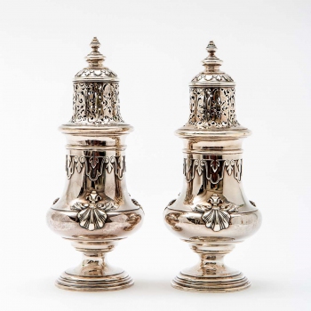 Two fine Dutch silver casters, Amsterdam