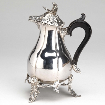 A Dutch silver hot milk jug