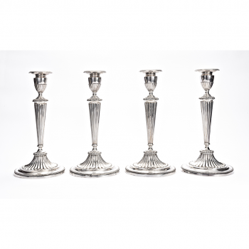 A set of four Dutch silver candlesticks, Jan Buysen, Amsterdam